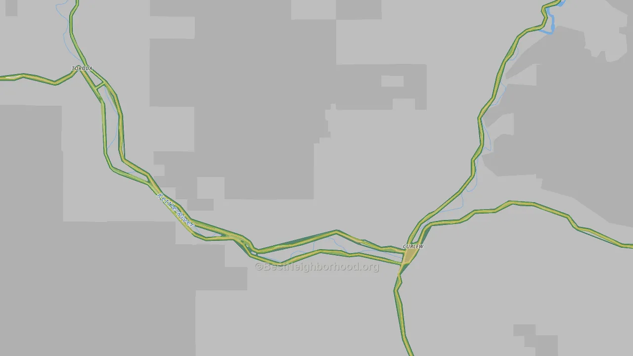 99118, WA Map of Noise Levels in 99118