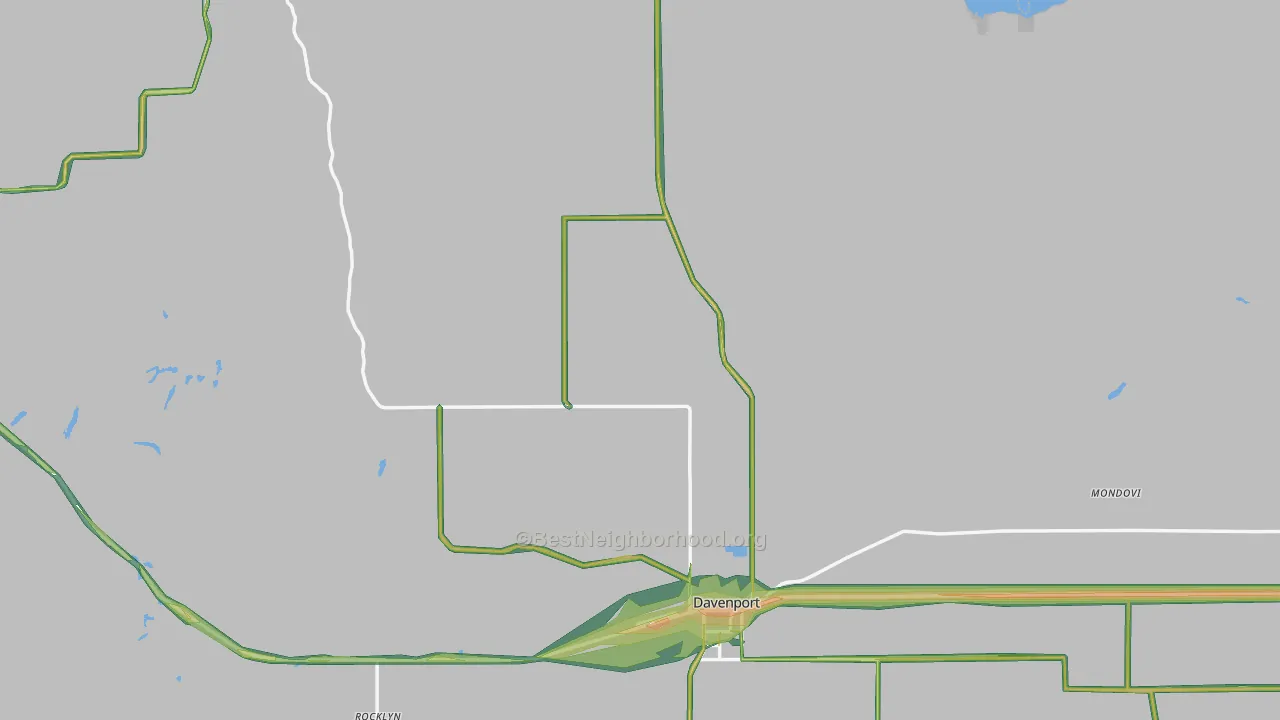 99122, WA Map of Noise Levels in 99122