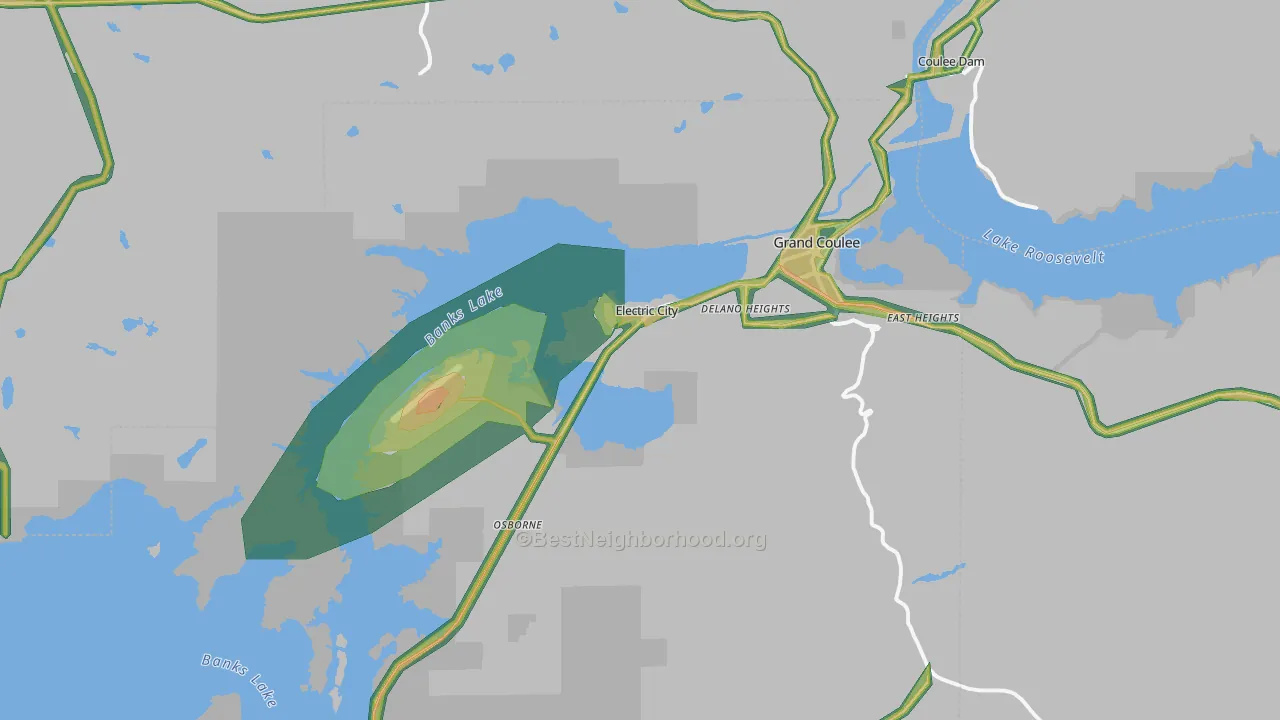 99123, WA Map of Noise Levels in 99123