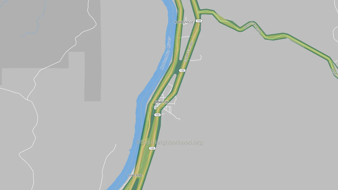 99124, WA Map of Noise Levels in 99124