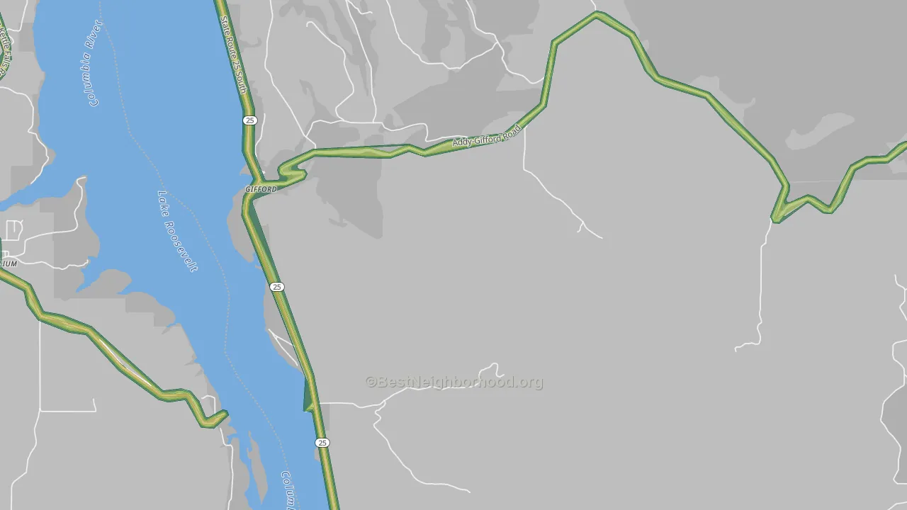 99131, WA Map of Noise Levels in 99131