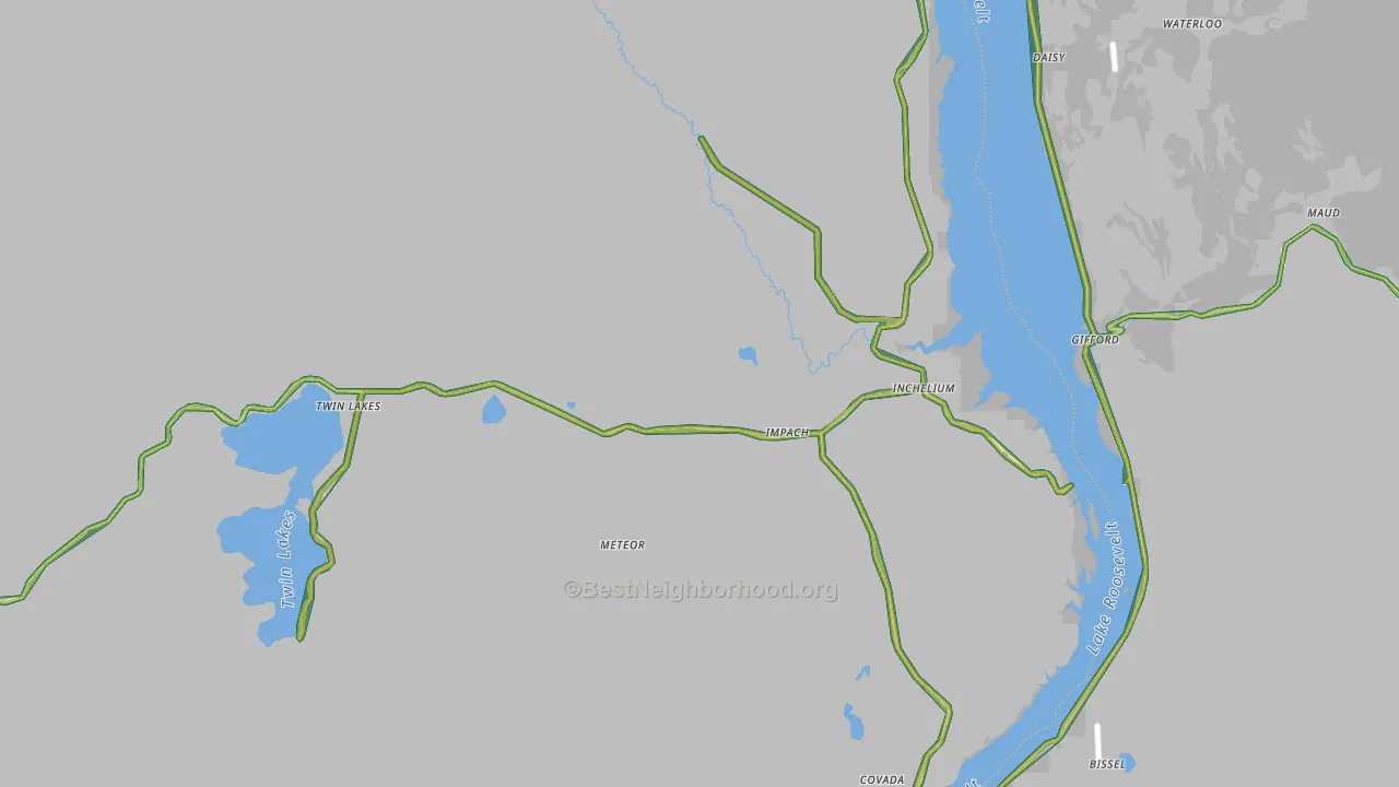 99138, WA Map of Noise Levels in 99138