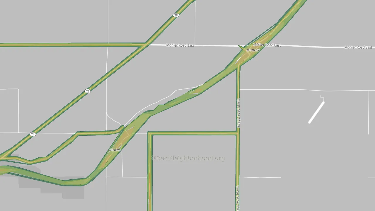 99154, WA Map of Noise Levels in 99154