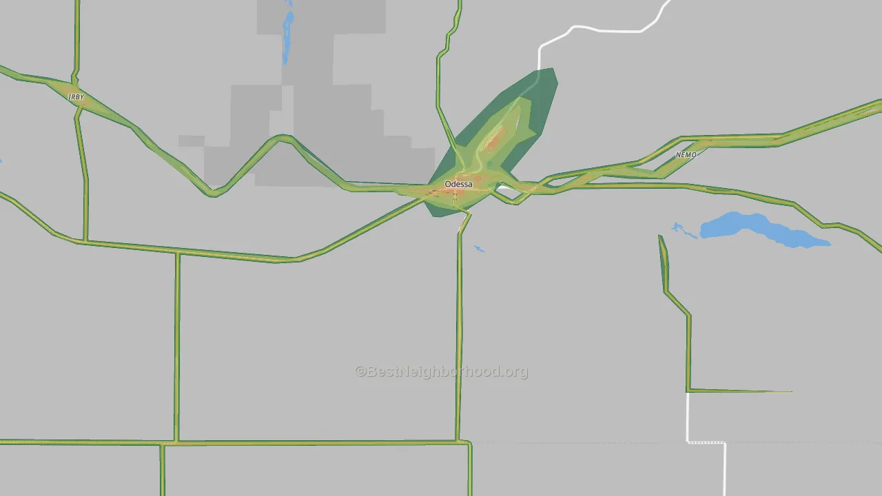 99159, WA Map of Noise Levels in 99159