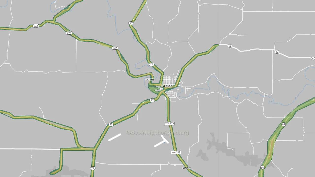 99161, WA Map of Noise Levels in 99161