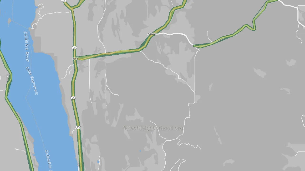 99167, WA Map of Noise Levels in 99167