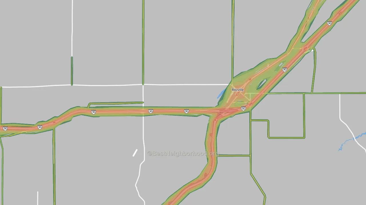 99169, WA Map of Noise Levels in 99169