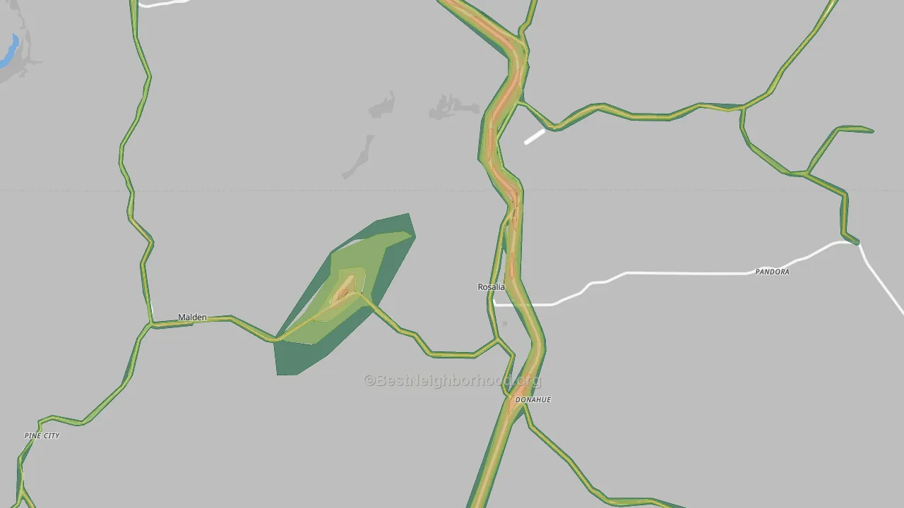 99170, WA Map of Noise Levels in 99170