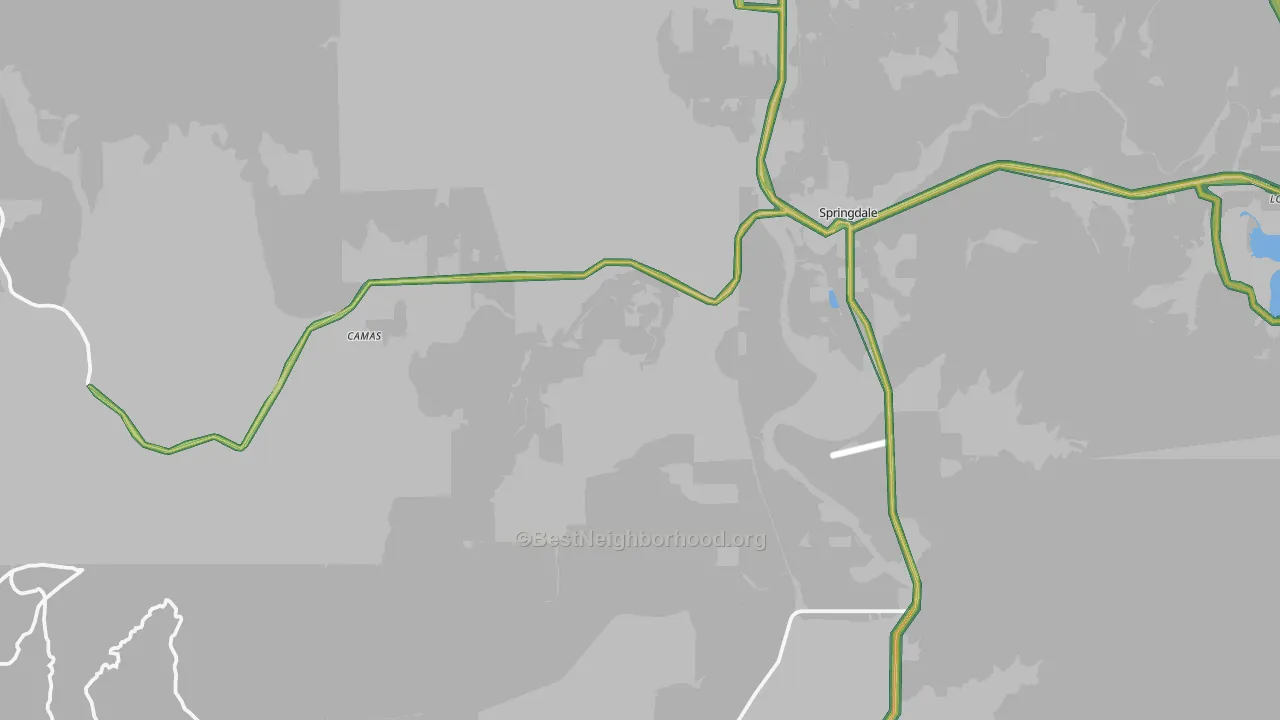 99173, WA Map of Noise Levels in 99173