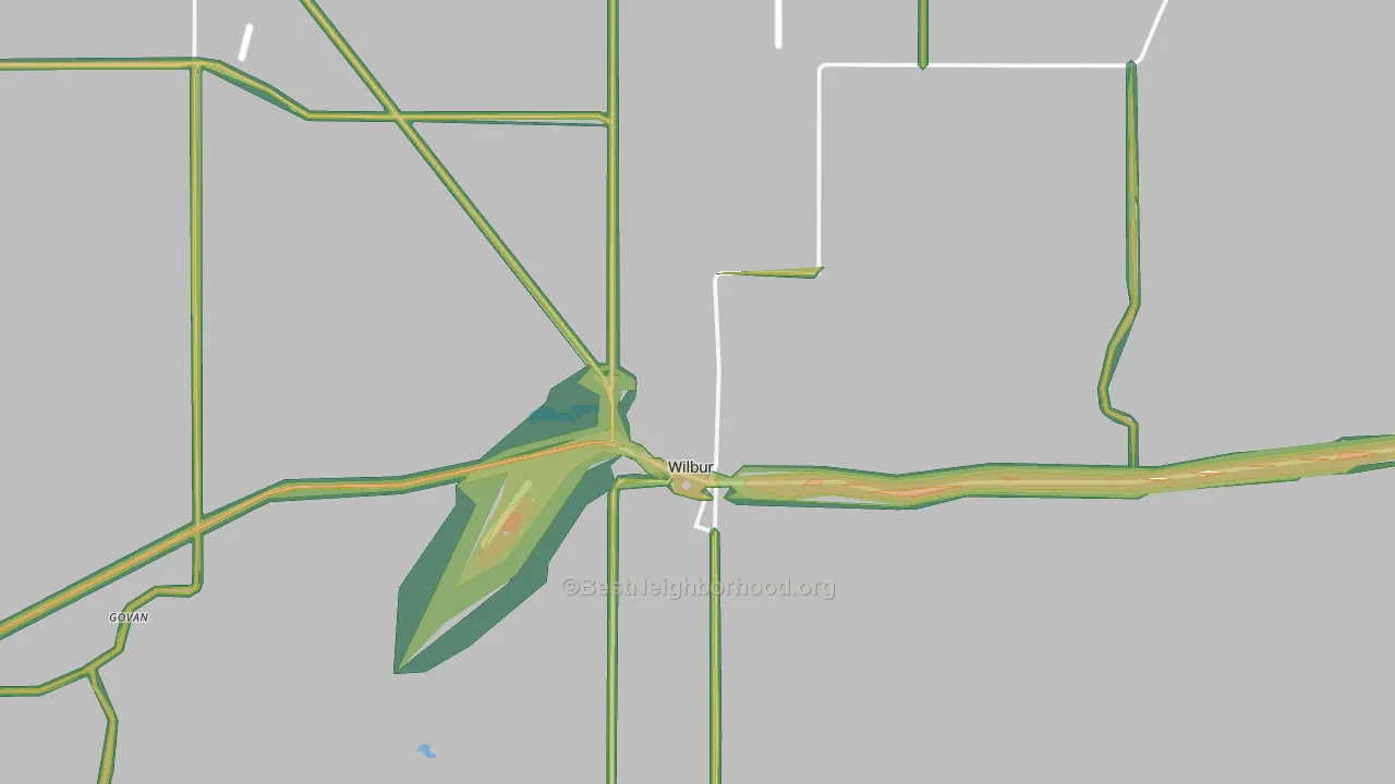 99185, WA Map of Noise Levels in 99185