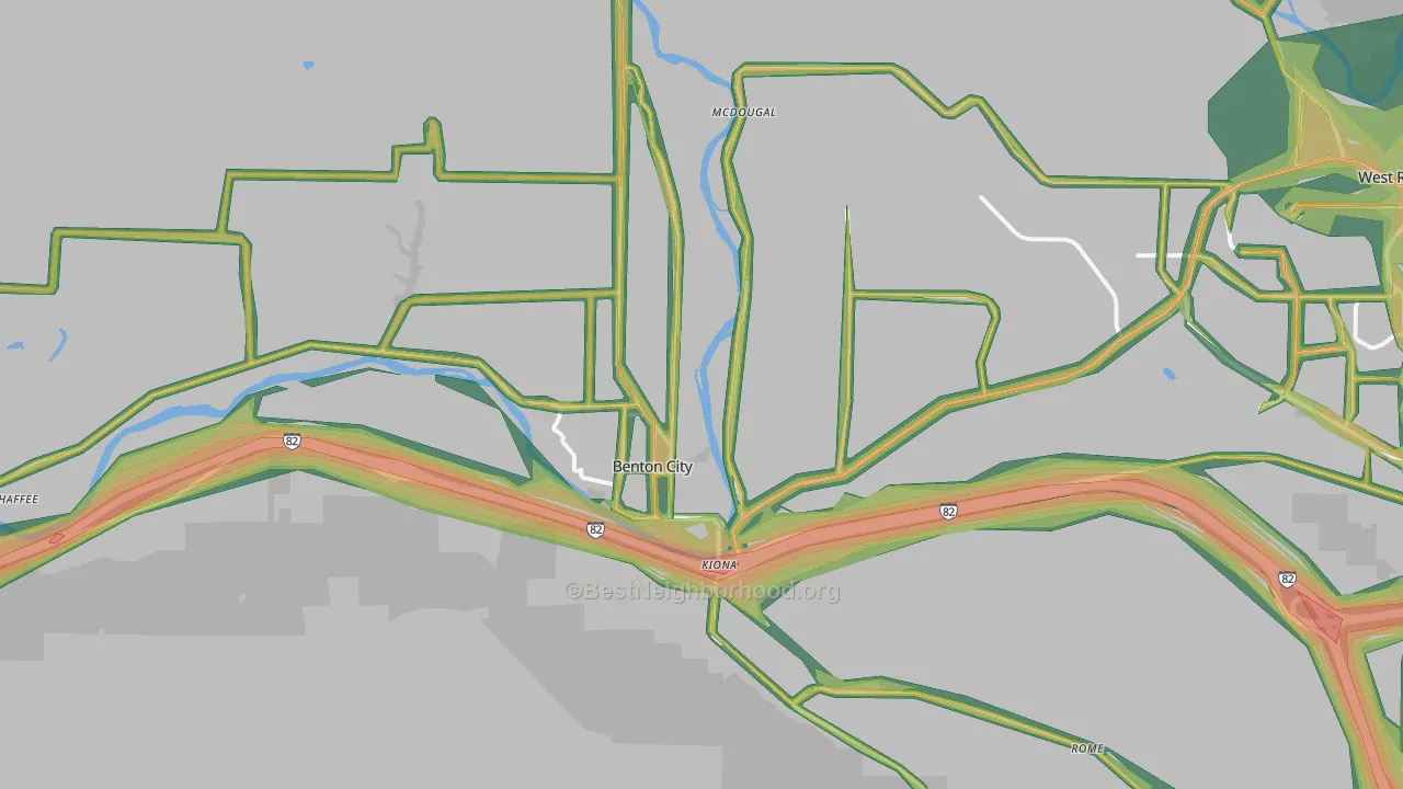 99320, WA Map of Noise Levels in 99320