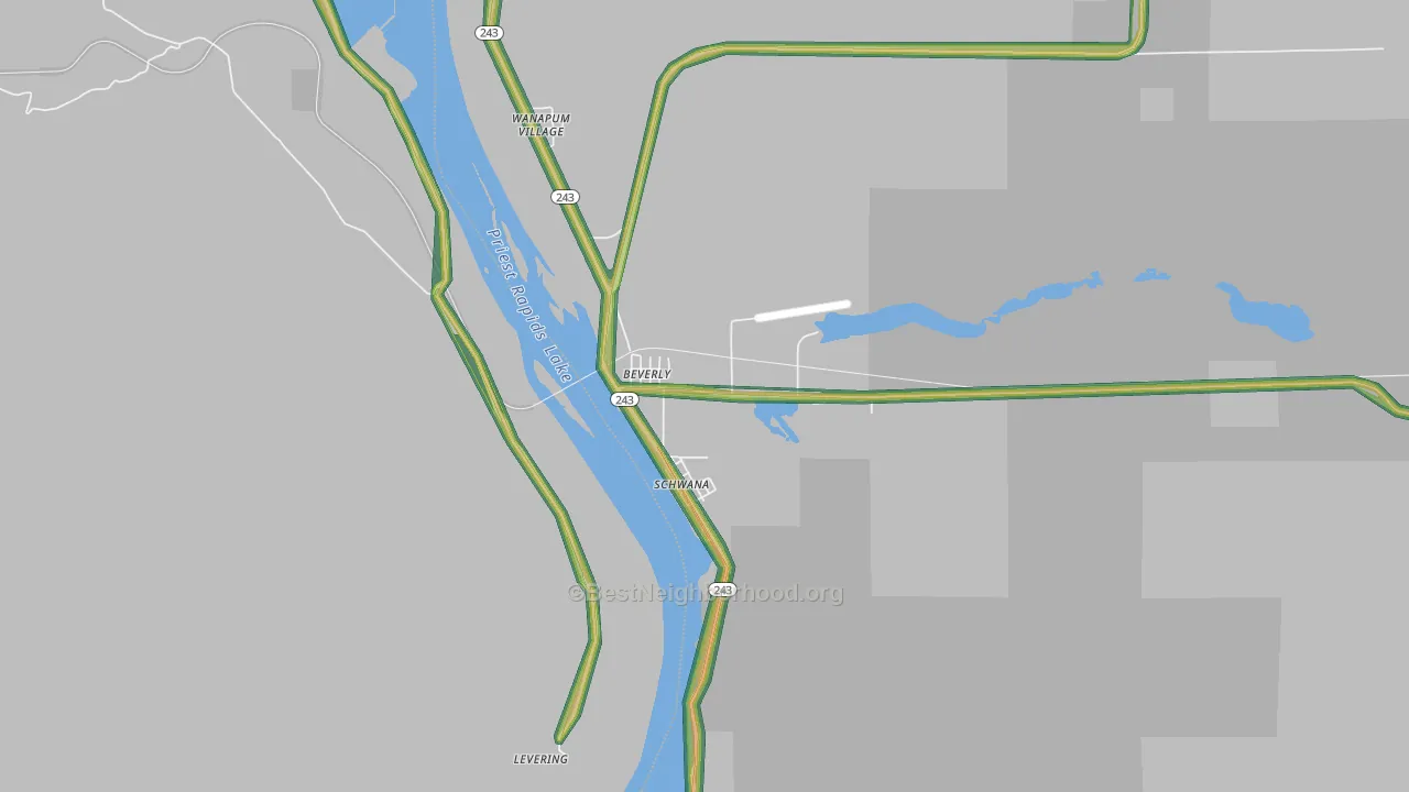 99321, WA Map of Noise Levels in 99321