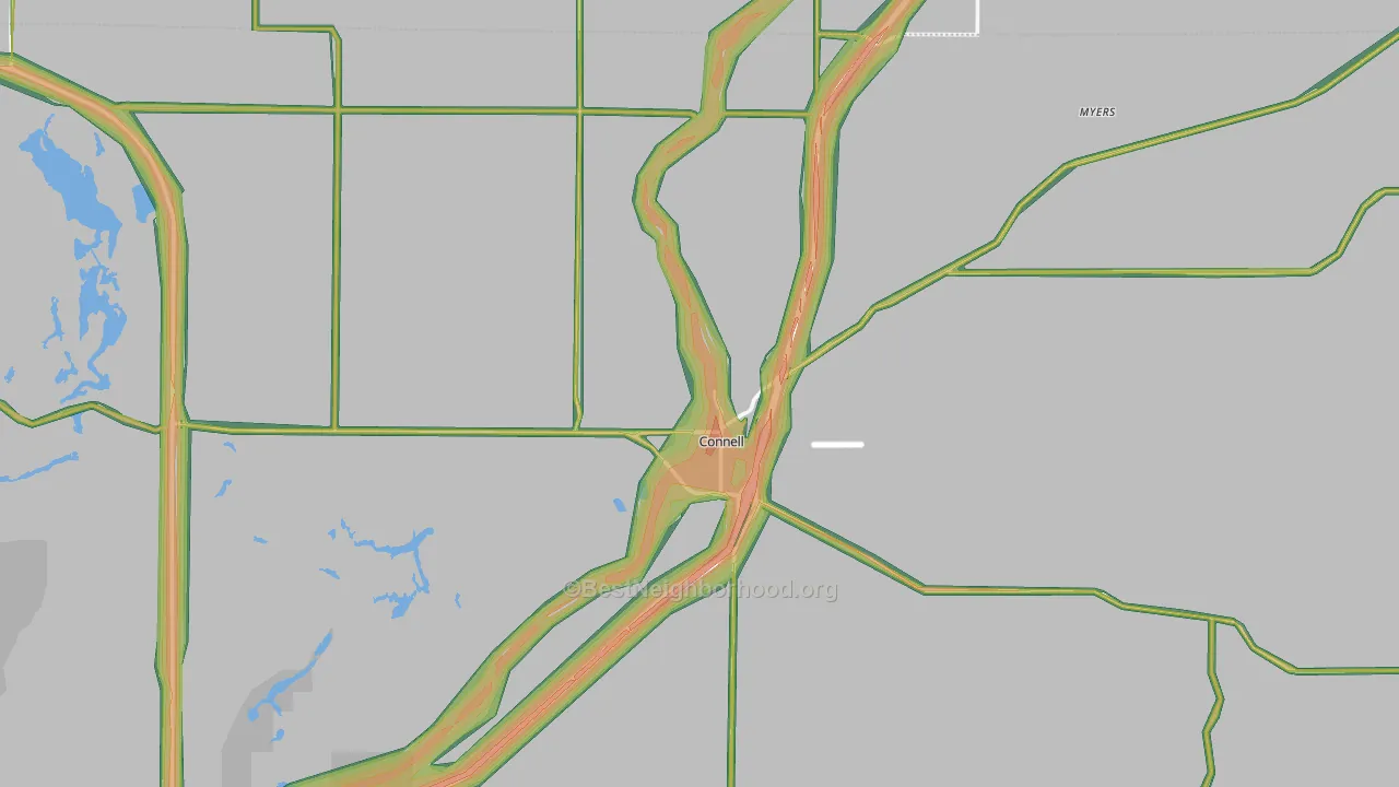 99326, WA Map of Noise Levels in 99326