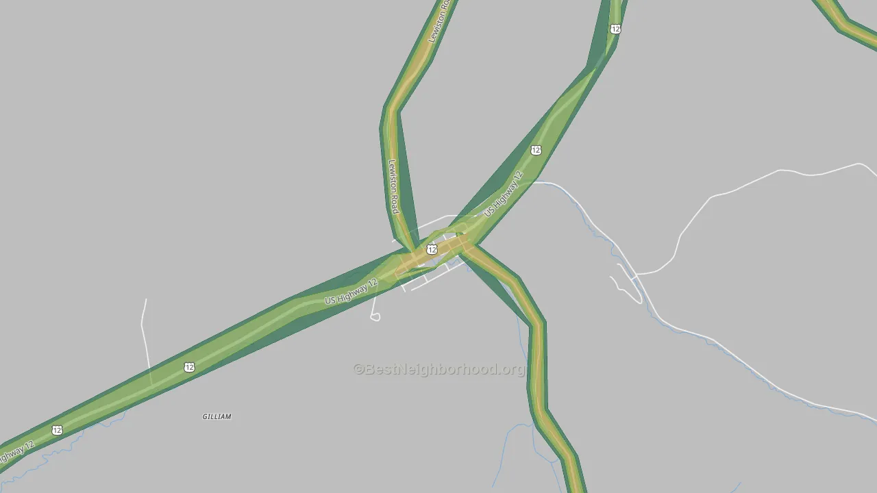 99329, WA Map of Noise Levels in 99329