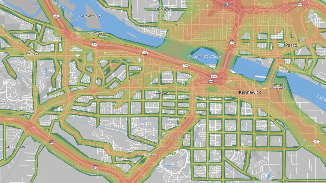99336, WA Map of Noise Levels in 99336