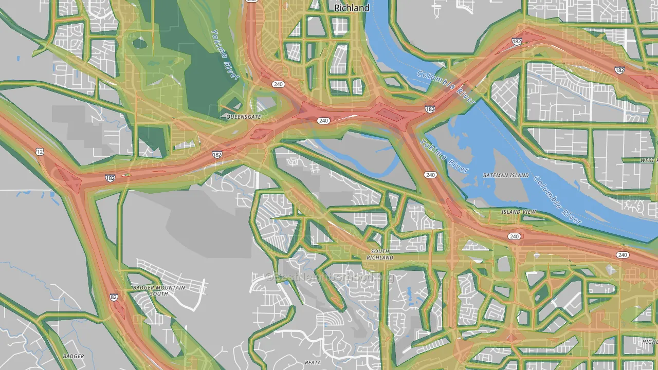99352, WA Map of Noise Levels in 99352