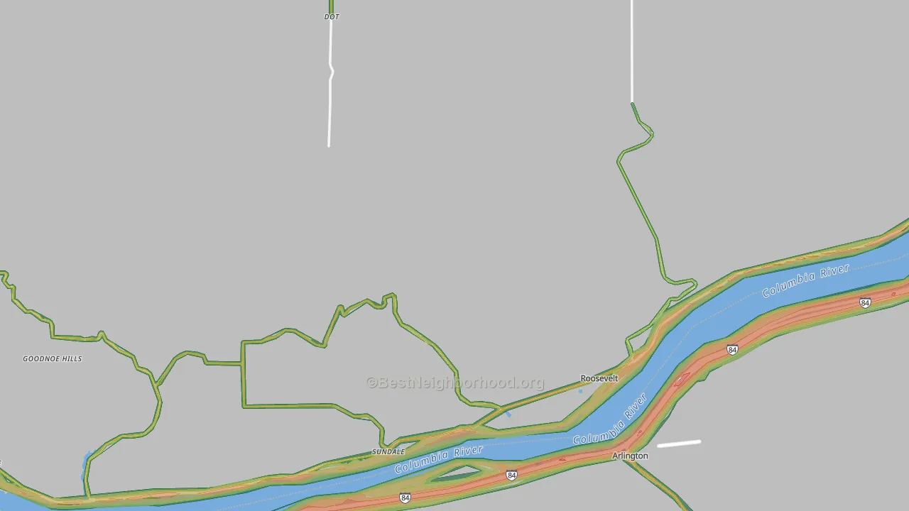 99356, WA Map of Noise Levels in 99356