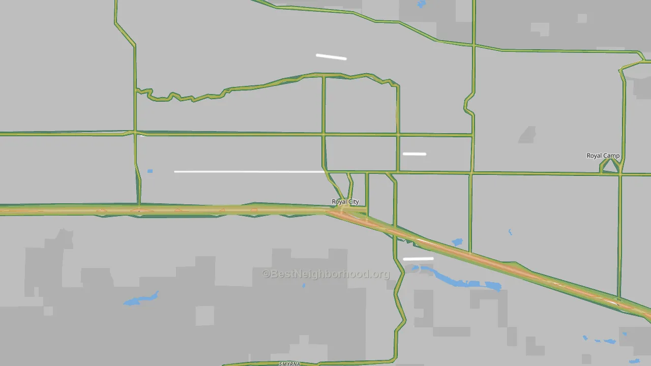 99357, WA Map of Noise Levels in 99357