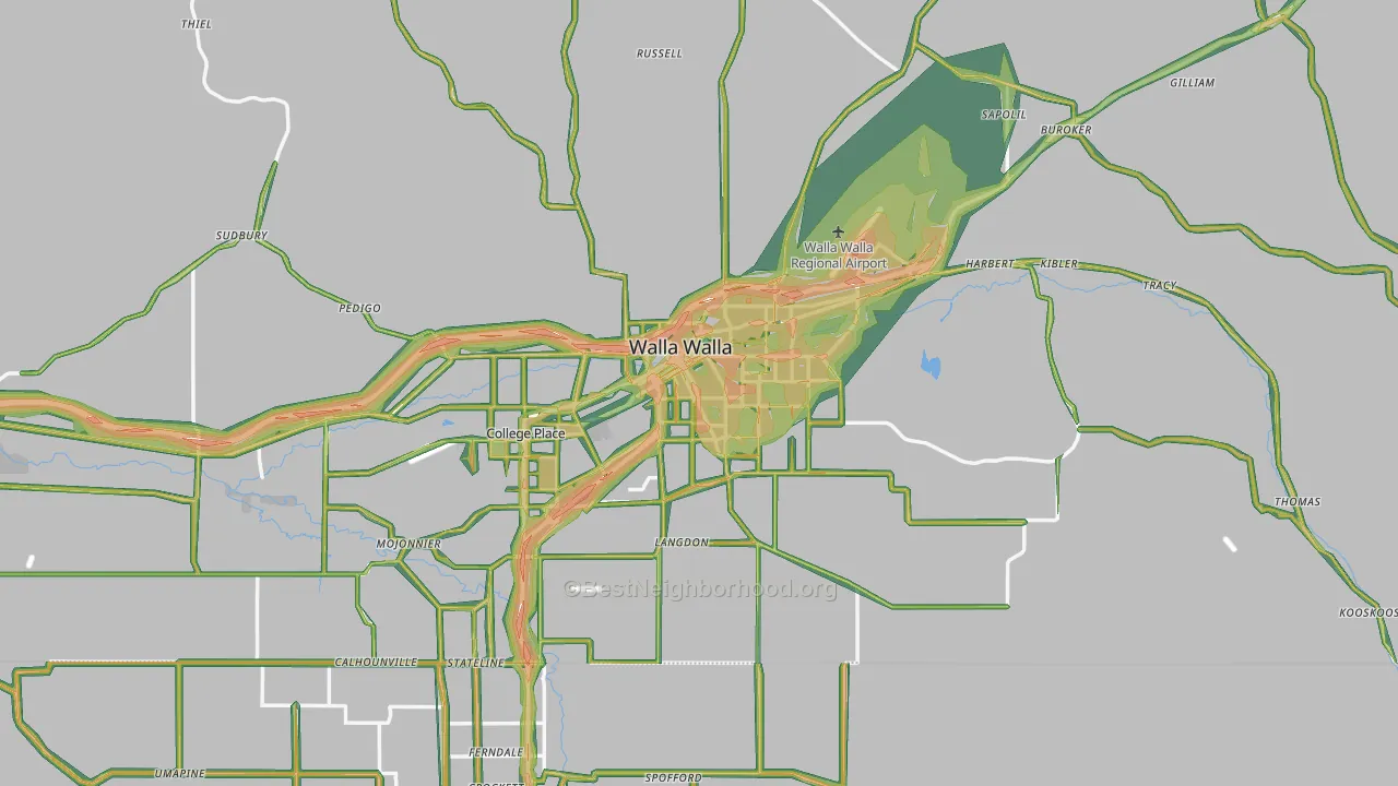 99362, WA Map of Noise Levels in 99362