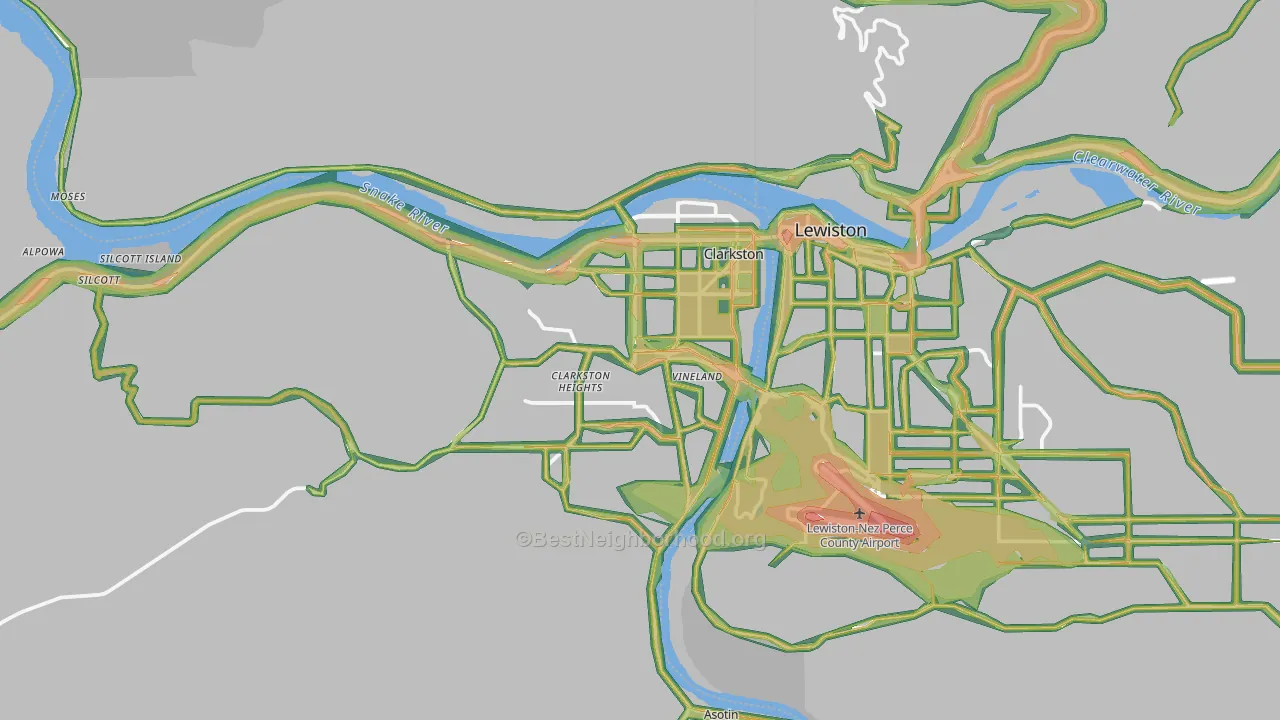 99403, WA Map of Noise Levels in 99403