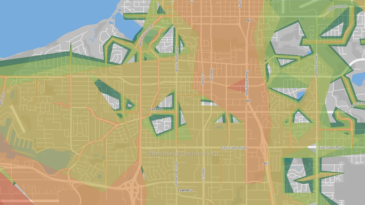 99503, AK Map of Noise Levels in 99503