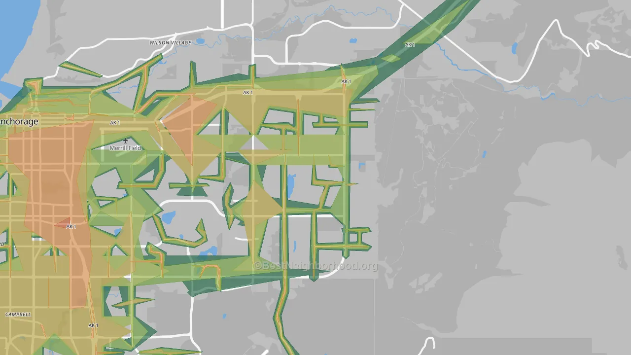 99504, AK Map of Noise Levels in 99504