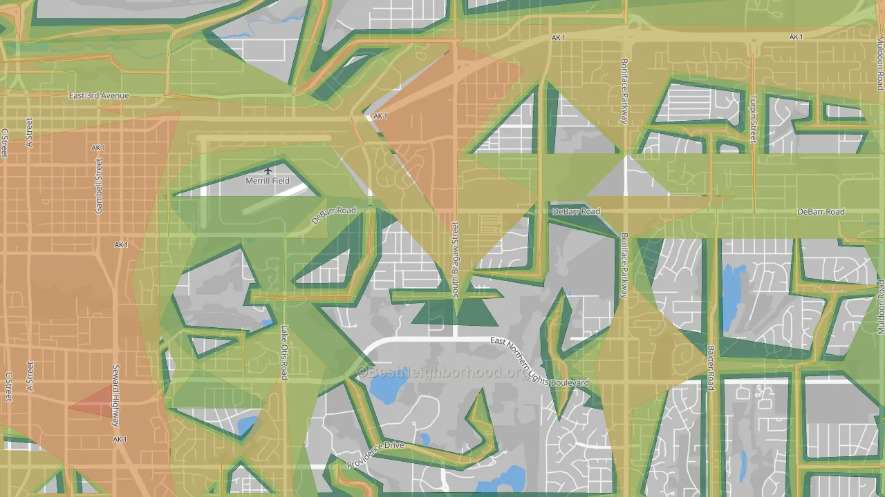 99508, AK Map of Noise Levels in 99508