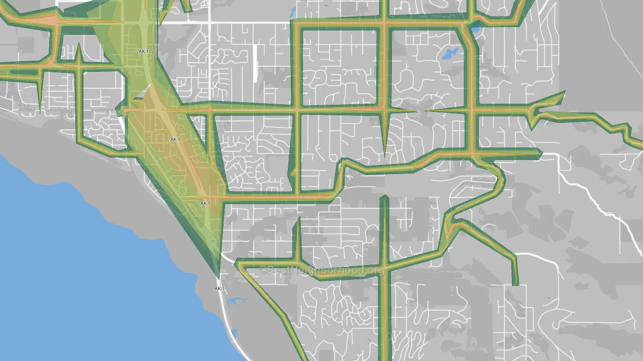 99516, AK Map of Noise Levels in 99516