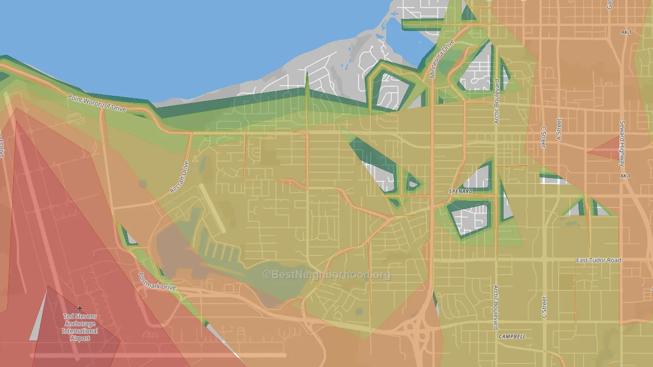 99517, AK Map of Noise Levels in 99517