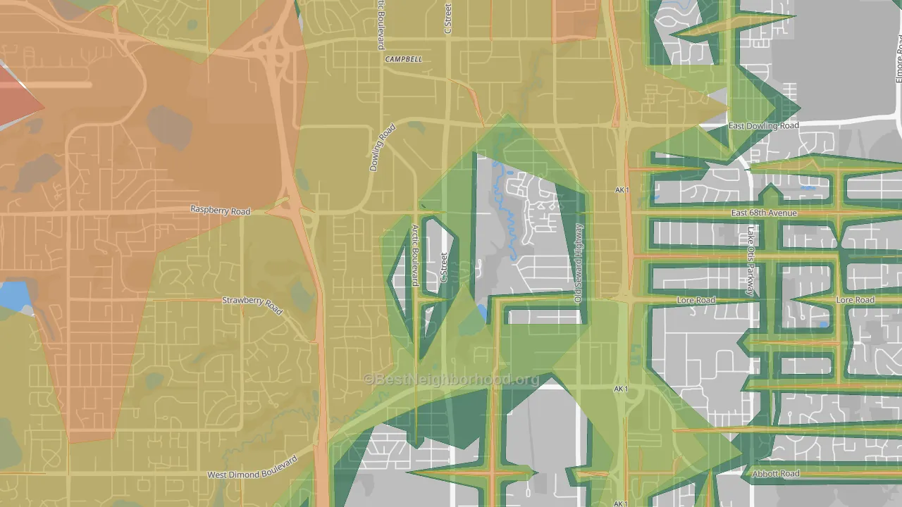 99518, AK Map of Noise Levels in 99518