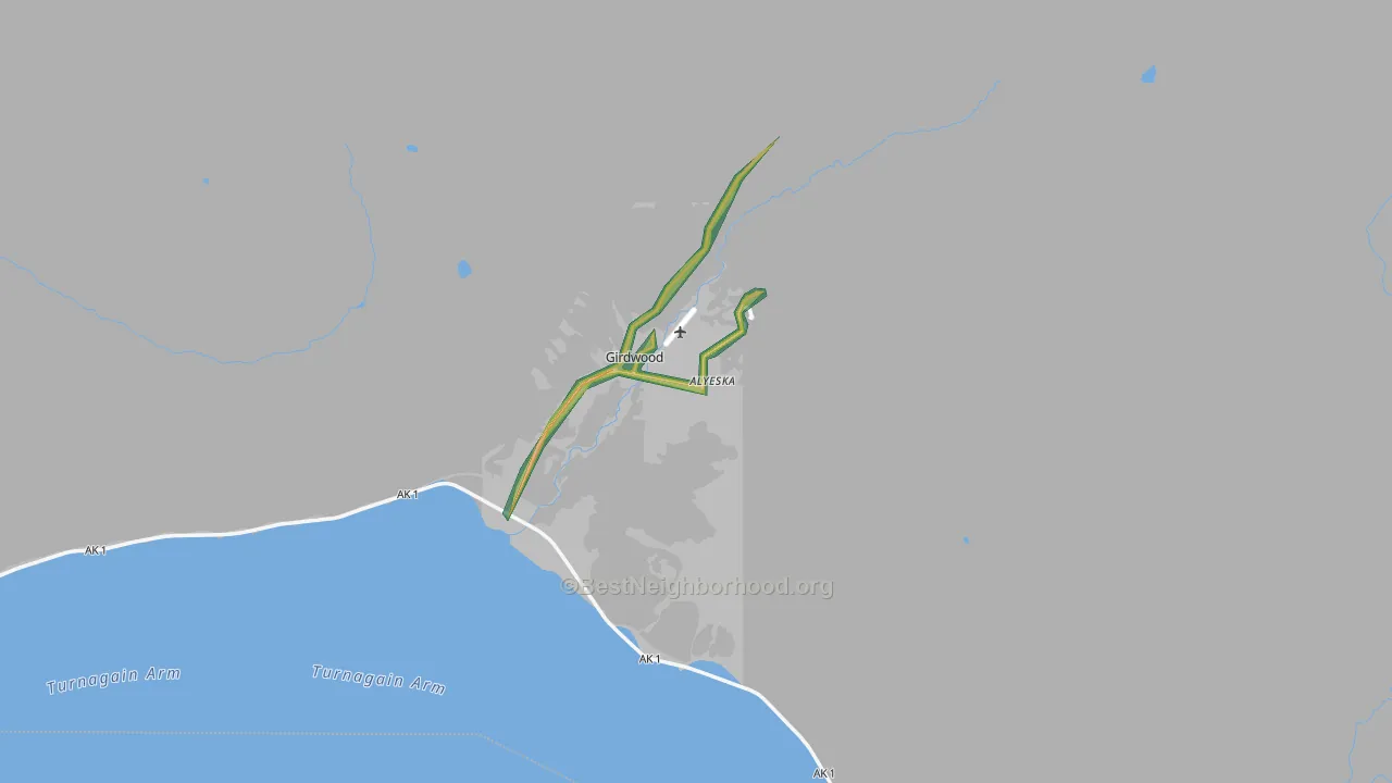 99587, AK Map of Noise Levels in 99587