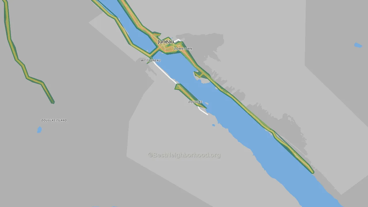 99824, AK Map of Noise Levels in 99824