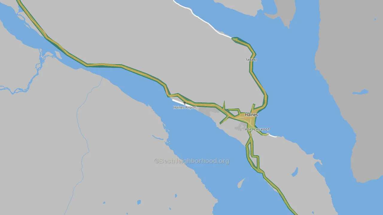99827, AK Map of Noise Levels in 99827