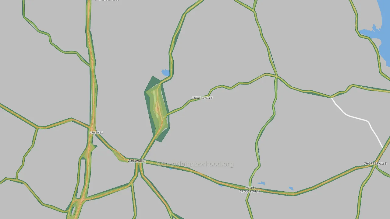 Abbeville, AL Map of Noise Levels in Abbeville
