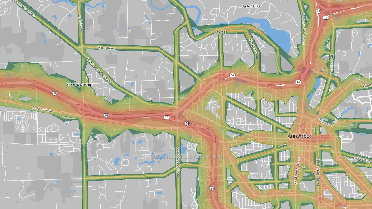 Abbot, Ann Arbor, MI Map of Noise Levels in Abbot