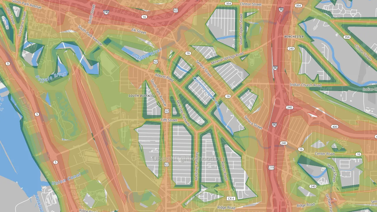 Abbott McKinley, Buffalo, NY Map of Noise Levels in Abbott McKinley