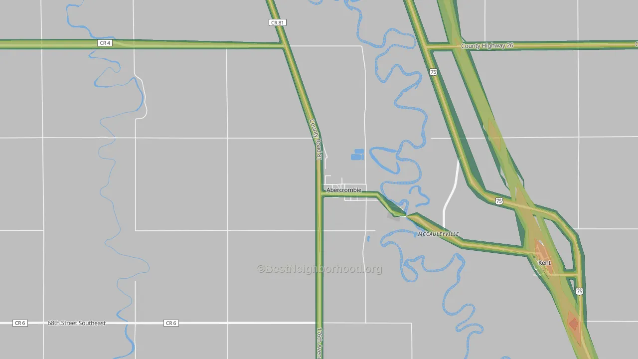 Abercrombie, ND Map of Noise Levels in Abercrombie