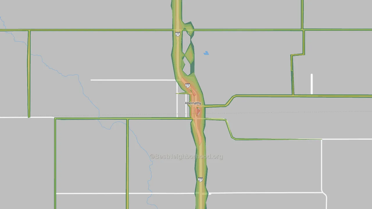 Abernathy, TX Map of Noise Levels in Abernathy