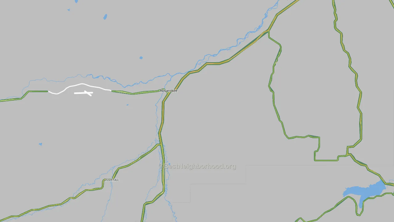 Absarokee, MT Map of Noise Levels in Absarokee