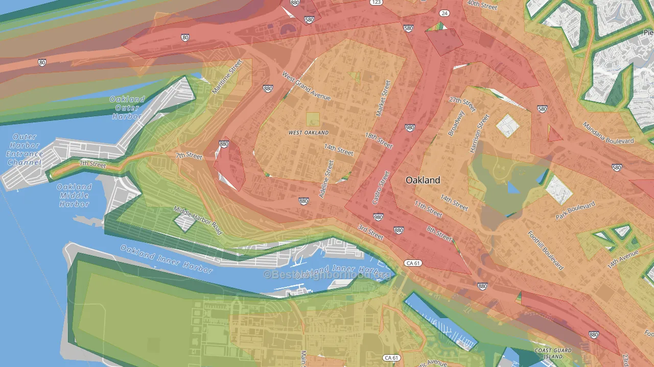 Acorn, Oakland, CA Map of Noise Levels in Acorn