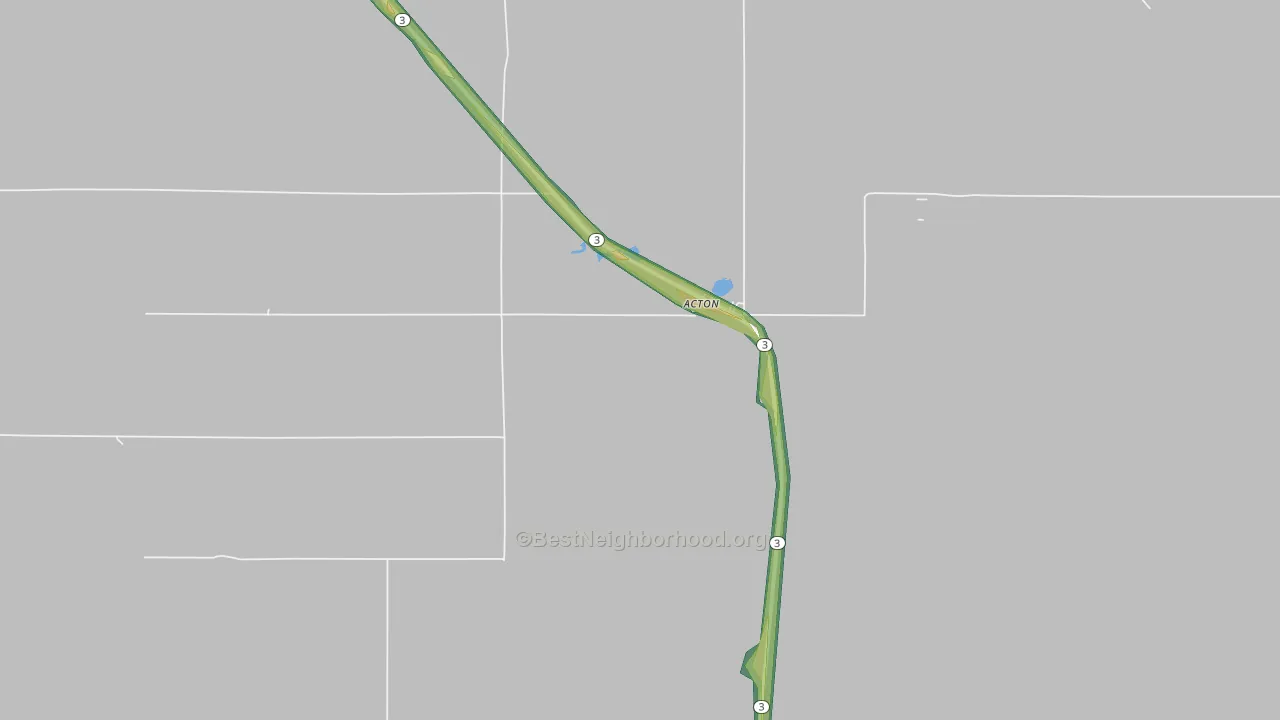 Acton, MT Map of Noise Levels in Acton