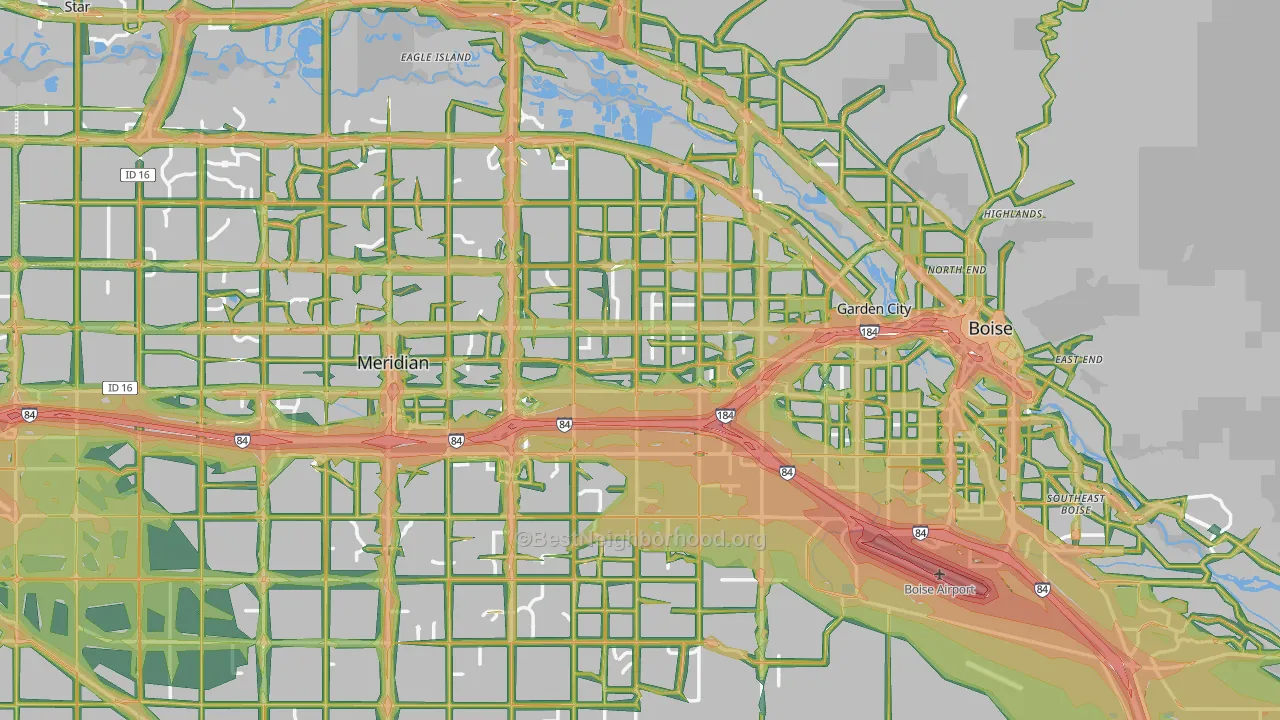 Ada County, ID Map of Noise Levels in Ada County