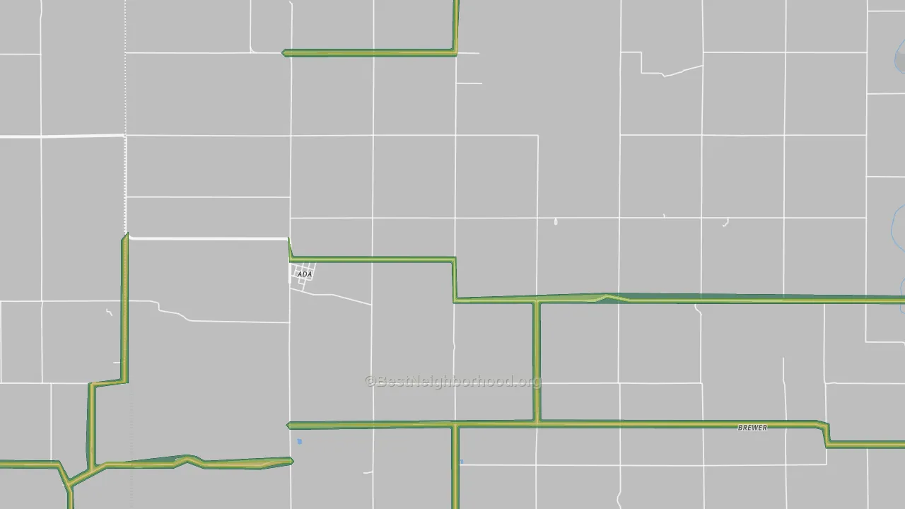 Ada, KS Map of Noise Levels in Ada