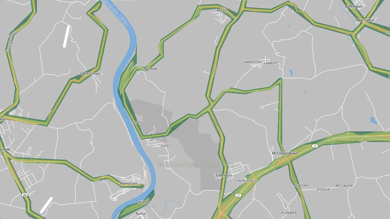 Adah, PA Map of Noise Levels in Adah