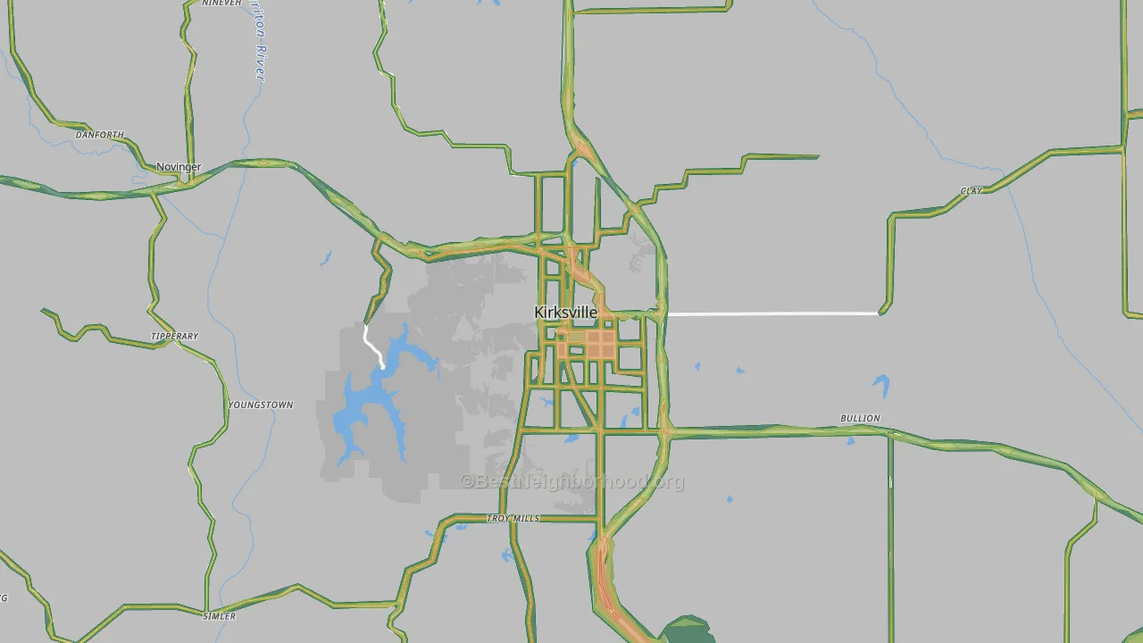 Adair County, MO Map of Noise Levels in Adair County