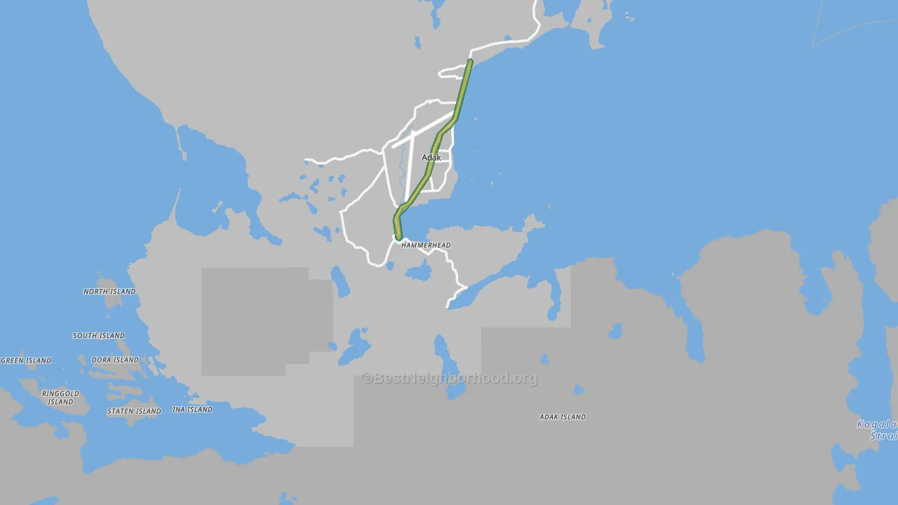 Adak, AK Map of Noise Levels in Adak