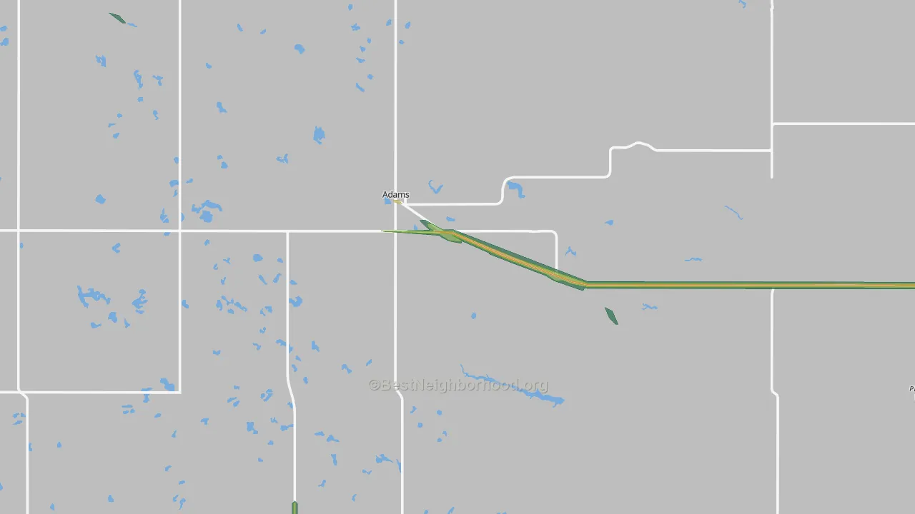 Adams, ND Map of Noise Levels in Adams