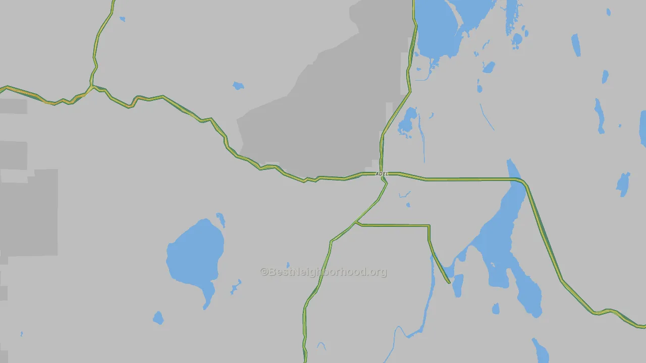 Adel, OR Map of Noise Levels in Adel
