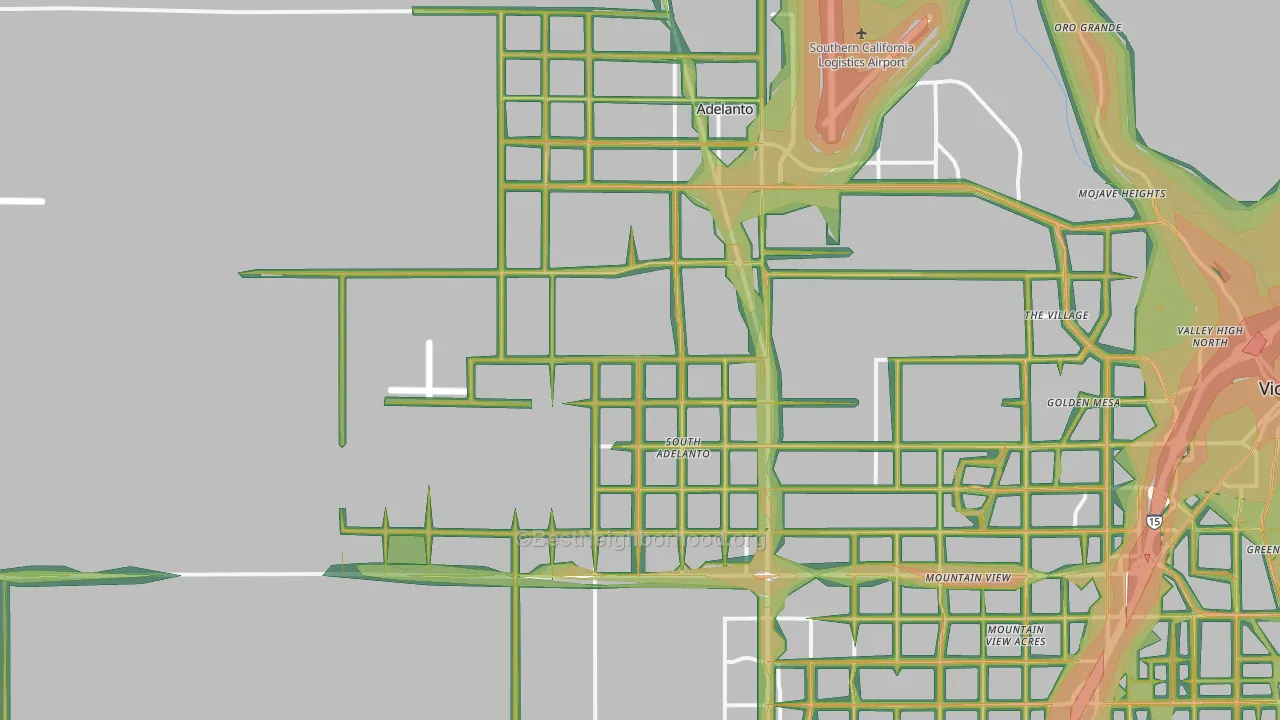 Adelanto, CA Map of Noise Levels in Adelanto