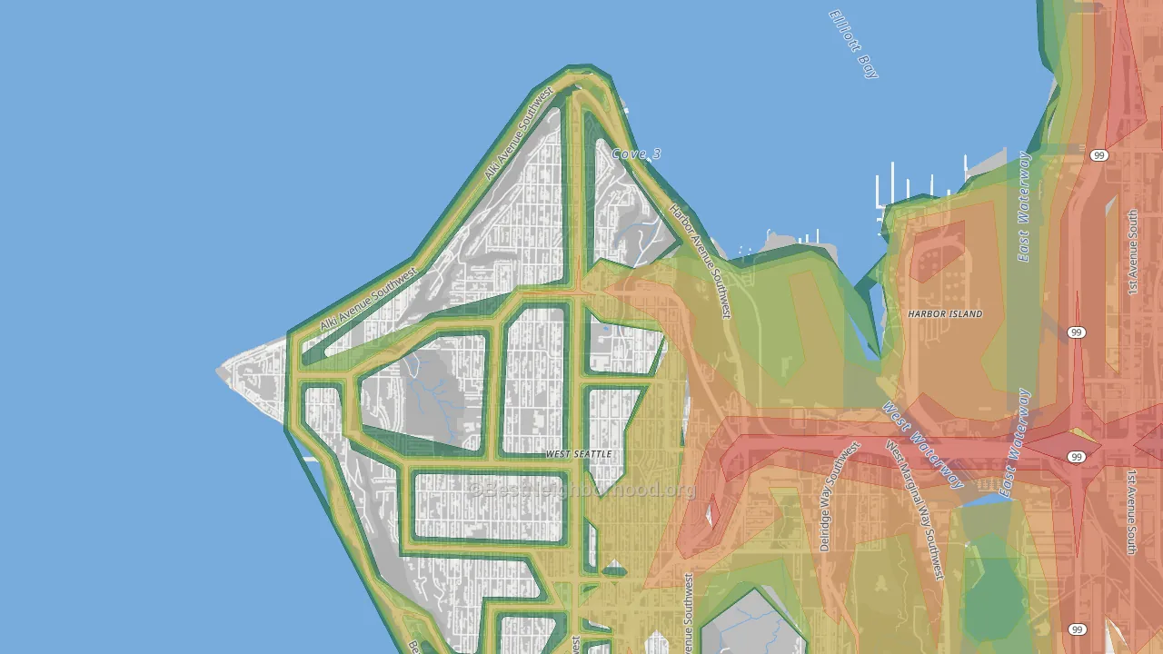 Admiral, Seattle, WA Map of Noise Levels in Admiral